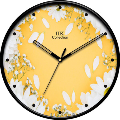 IIK Collection Analog 28 cm X 28 cm Wall Clock(Black, With Glass, Standard)