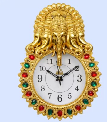 GENSHIN Analog 25 cm X 20 cm Wall Clock(Gold, With Glass, Standard)