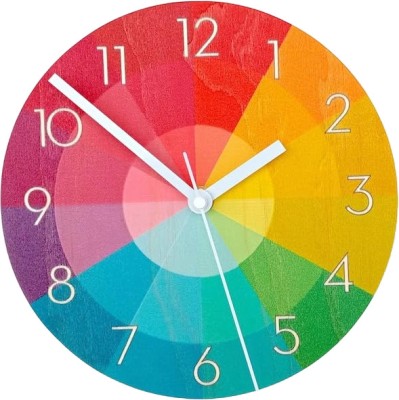 SWETVIBES Digital 20 cm X 20 cm Wall Clock(Multicolor, Without Glass, Station Clock)
