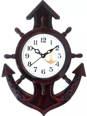 IRU Creation Analog 40 cm X 33 cm Wall Clock(Yellow, With Glass, Standard)