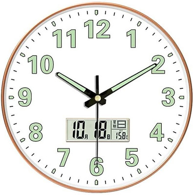 Prefact Analog-Digital 30 cm X 30 cm Wall Clock(White, With Glass, Standard)