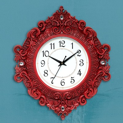 HorseHead Analog 41 cm X 48 cm Wall Clock(Red, With Glass, Standard)