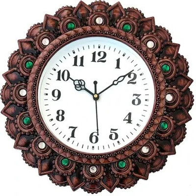 TOMLIX Analog 26 cm X 26 cm Wall Clock(Brown, With Glass, Standard)