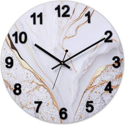 Masstone Analog 40 cm X 40 cm Wall Clock(Gold, Without Glass, Standard)