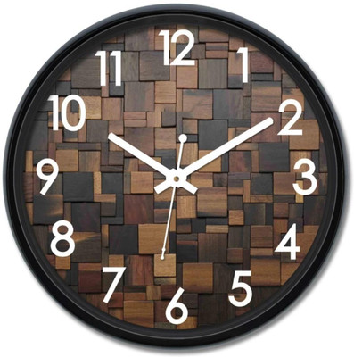 SALSON CRAFT Analog 25.4 cm X 25.4 cm Wall Clock(Black, With Glass, Standard)