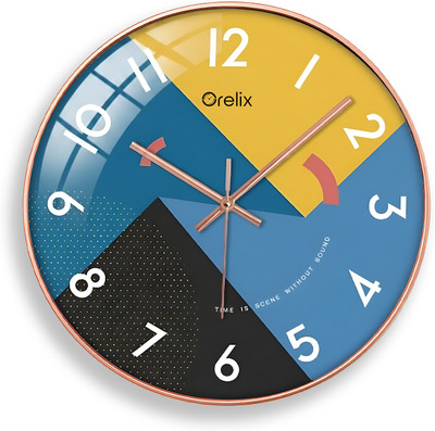 Orelix Analog 30 cm X 30 cm Wall Clock(Pink, With Glass, Standard)