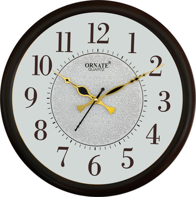 Ornate Quartz Analog 30 cm X 30 cm Wall Clock(Black, With Glass, Standard)