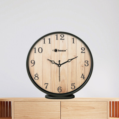 BOSCO Analog 20 cm X 20 cm Wall Clock(Black, With Glass, Standard)