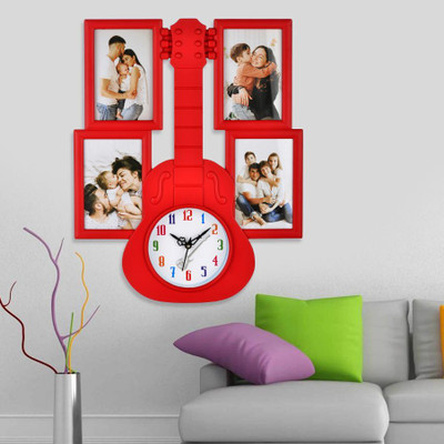 HorseHead Analog 43.5 cm X 35.5 cm Wall Clock(Red, With Glass, Standard)