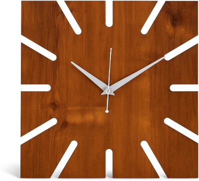 WELLWINGS Analog 30 cm X 30 cm Wall Clock(Brown, Without Glass, Standard)