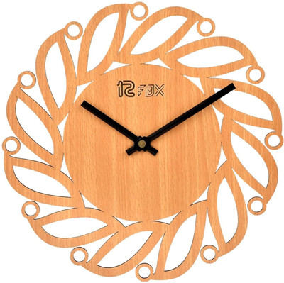 12 Fox Analog 30.5 cm X 30.5 cm Wall Clock(Yellow, Red, Without Glass, Standard)