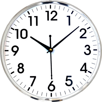 auwg Analog 26 cm X 26 cm Wall Clock(Silver, With Glass, Standard)