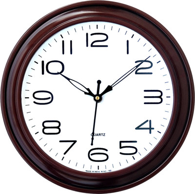 IRU Creation Analog 26 cm X 26 cm Wall Clock(Brown, With Glass, Standard)