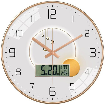 Star Work Analog-Digital 12 cm X 17 cm Wall Clock(Multicolor, With Glass, Standard)