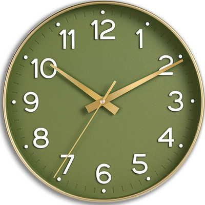 Star Work Analog 28.5 cm X 28.5 cm Wall Clock(Dark Green, With Glass, Standard)