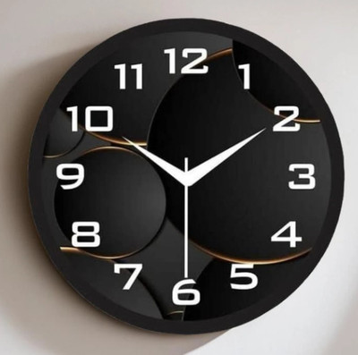 PR Craft Analog 25 cm X 25 cm Wall Clock(Black, With Glass, Standard)