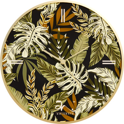 REVASTSKY Analog 45 cm X 45 cm Wall Clock(Gold, Without Glass, Standard)