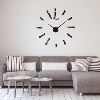 Shopper52 Analog 60 cm X 60 cm Wall Clock(Black, Without Glass, DIY Clocks)