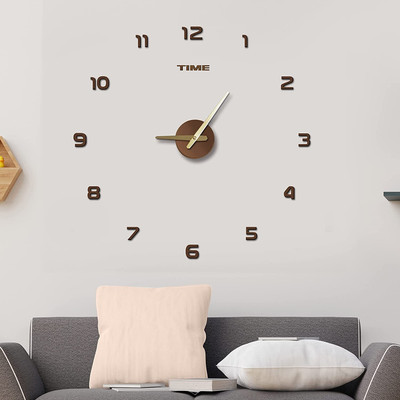 FASTQT Analog 60 cm X 60 cm Wall Clock(Brown, Without Glass, DIY Clocks)