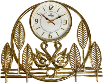 SS TRADER Analog 37 cm X 45 cm Wall Clock(Gold, With Glass, DIY Clocks)