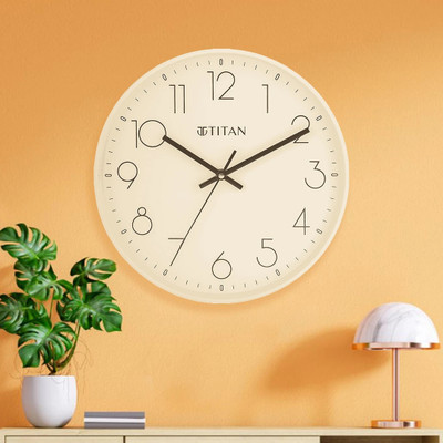 Titan Analog 30.5 cm X 30.5 cm Wall Clock(White, With Glass, Standard)