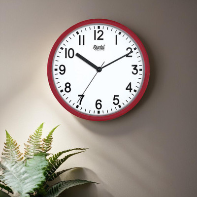 AJANTA Analog 23 cm X 23 cm Wall Clock(Red, With Glass, Standard)