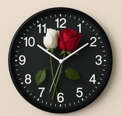 jv enterprises Analog 25.4 cm X 25.4 cm Wall Clock(Black, With Glass, Standard)