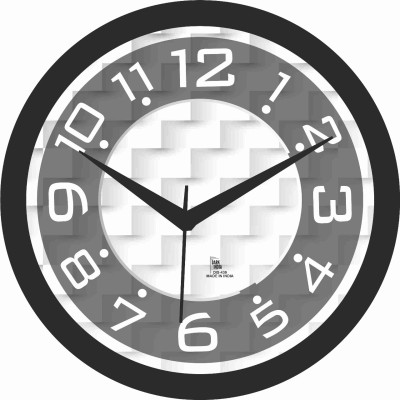 LRGROUPS Analog 24 cm X 22 cm Wall Clock(Black, With Glass, Standard)