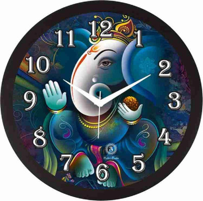 Raavi Creation Analog 10 cm X 16 cm Wall Clock(Multicolor, With Glass, Standard)