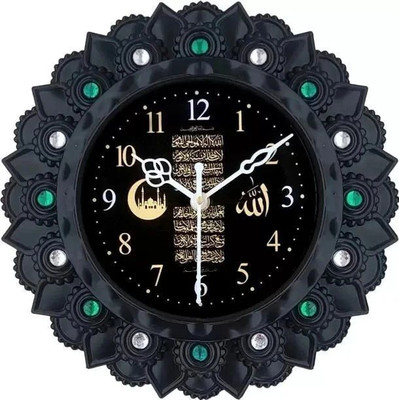 SICORA Analog 38 cm X 30 cm Wall Clock(Black, With Glass, Standard)