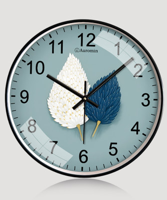 Auromin Analog 30 cm X 30 cm Wall Clock(Light Blue, With Glass, Standard)