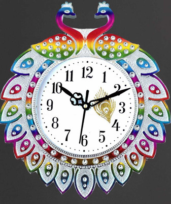 Ava creation Analog 25 cm X 23 cm Wall Clock(Multicolor, With Glass, Standard)