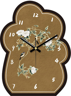 AshandRoh Analog 30 cm X 23 cm Wall Clock(Brown, Green, White, Without Glass, Standard)