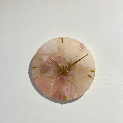 HOMEARTE INDIA Analog 26 cm X 26 cm Wall Clock(Pink, Without Glass, DIY Clocks)