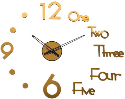 Megias Analog 70 cm X 70 cm Wall Clock(Gold, Without Glass, DIY Clocks)