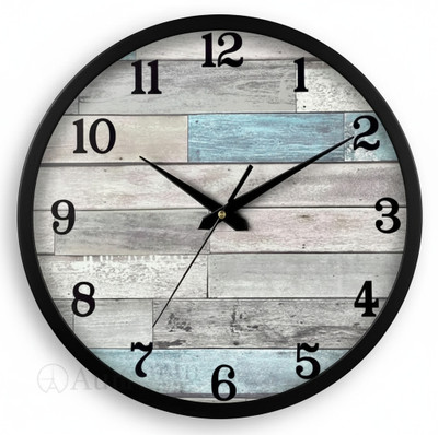 Sunshin Analog 25 cm X 25 cm Wall Clock(Black, With Glass, Standard)