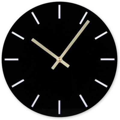 Qeznef Analog 30 cm X 30 cm Wall Clock(Black, Without Glass, Standard)