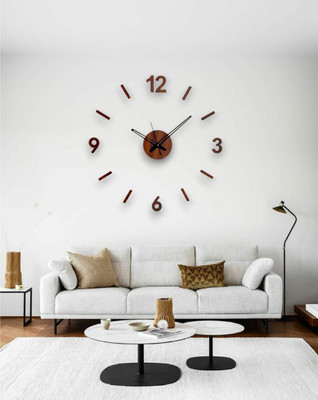 Inlera Analog 60 cm X 60 cm Wall Clock(Brown, Without Glass, DIY Clocks)
