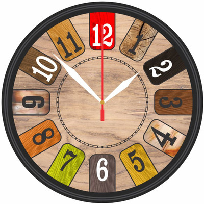 IKSHVAKU Analog 25 cm X 25 cm Wall Clock(Black, With Glass, Standard)