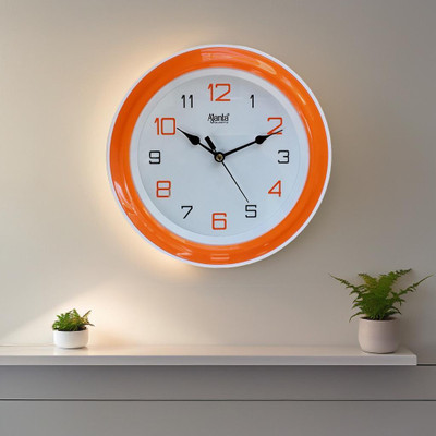 AJANTA Analog 20 cm X 20 cm Wall Clock(Orange, With Glass, Standard)