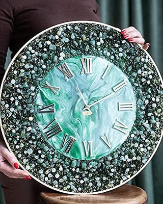 A3D ART & CRAFT Analog 38.1 cm X 38.1 cm Wall Clock(Green, Without Glass, Standard)