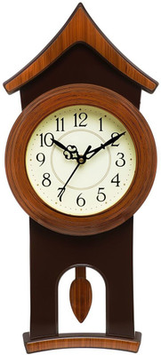 HorseHead Analog 40 cm X 17.5 cm Wall Clock(Brown, With Glass, Pendulum)