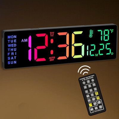 WOLBLIX Digital 12 cm X 16 cm Wall Clock(Multicolor, Without Glass, Standard)