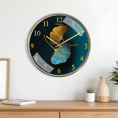 Auromin Analog 30 cm X 30 cm Wall Clock(Dark Blue, With Glass, Standard)