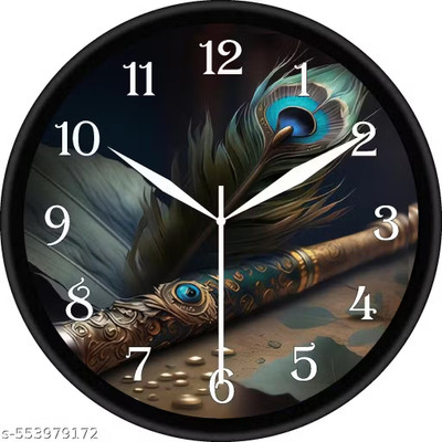 AshaShine Analog 25 cm X 25 cm Wall Clock(Black, With Glass, Standard)