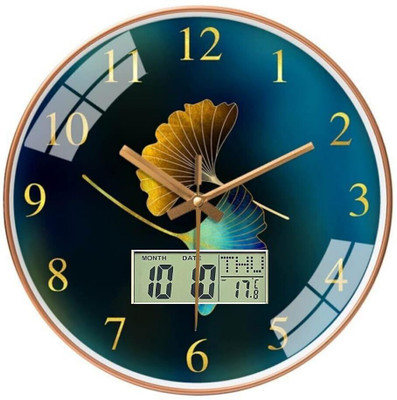ZEBIFY Analog-Digital 29.5 cm X 29.5 cm Wall Clock(Black, With Glass, Standard)