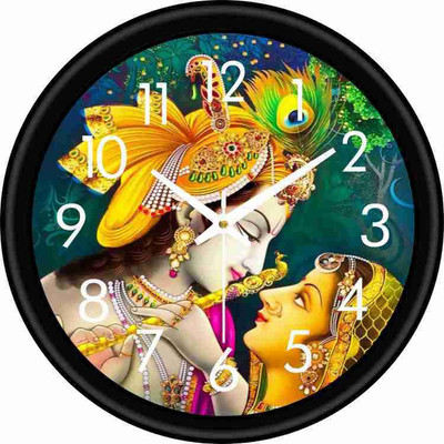MAHI TRADERS Analog 25.4 cm X 25.4 cm Wall Clock(Black, With Glass, Standard)