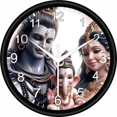 Rkpsenterprise Analog 24 cm X 24 cm Wall Clock(Black, With Glass, Standard)