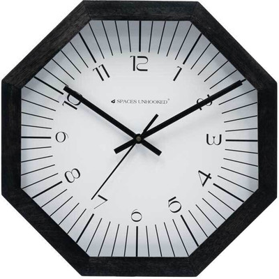 Spaces Unhooked Analog 31.5 cm X 31.5 cm Wall Clock(Black, With Glass, Standard)