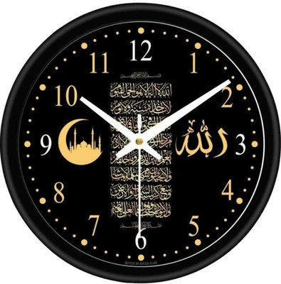 Kushu Analog 20 cm X 20 cm Wall Clock(Black, With Glass, Standard)